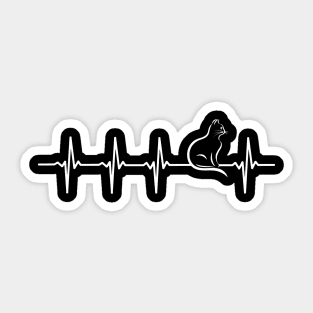 Cat Heartbeat Gift For Cat Lovers Sticker